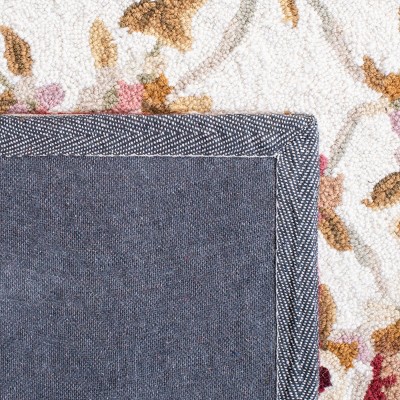 Ivory Hand-Knotted Wool 6' x 9' Rectangular Rug