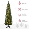 7' Tall Pre-Lit Slim Noble Fir Artificial Pencil Christmas Tree with 200 Warm White LED Lights and 499 Tips, for Christmas Decoration - 4 of 4
