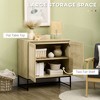 NicBex Sideboard Buffet Cabinet with 2 Rattan Doors Modern Farmhouse Kitchen Cabinet with Metal Base for Kitchen,Living Room,Natural - 4 of 4
