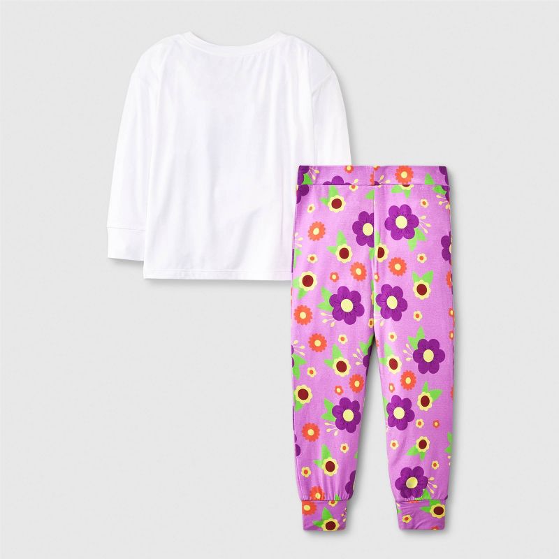 Toddler Girls&#39; Elle Olivia Spring Floral Pajama Set - Purple, 2 of 5