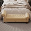 Vynxaria 64.5" Khaki Tufted Ottoman and Bench with Storage for Bedroom - 2 of 4