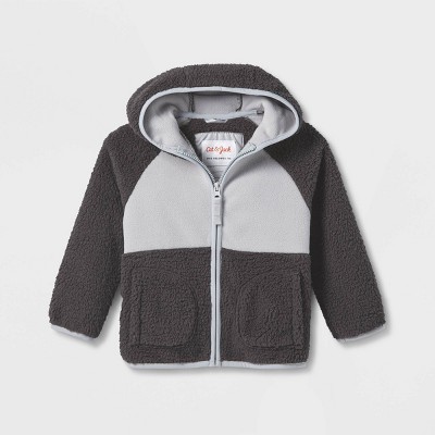 Toddler Long Sleeve Fleece Jacket - Cat & Jack™ Charcoal Gray