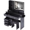 41" Large Size Left Drawer Desktop Vanity Table+Cushioned Stool Dresser Set, 2 AC+2 USB Power Station, Hair Dryer Stand - 2 of 4