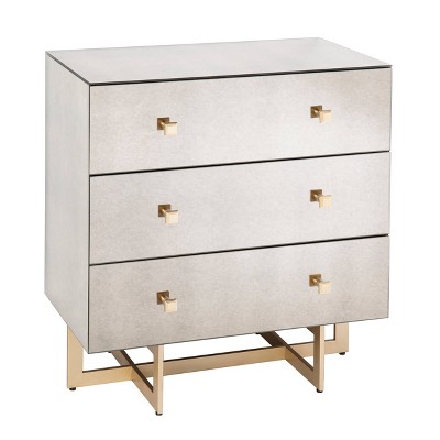 Kalbmin Mirrored 3 Drawer Chest Gold - Aiden Lane