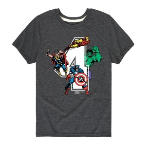 Boys' - Marvel - Avengers Birthday 4 Short Sleeve Graphic T-Shirt - 1 of 4
