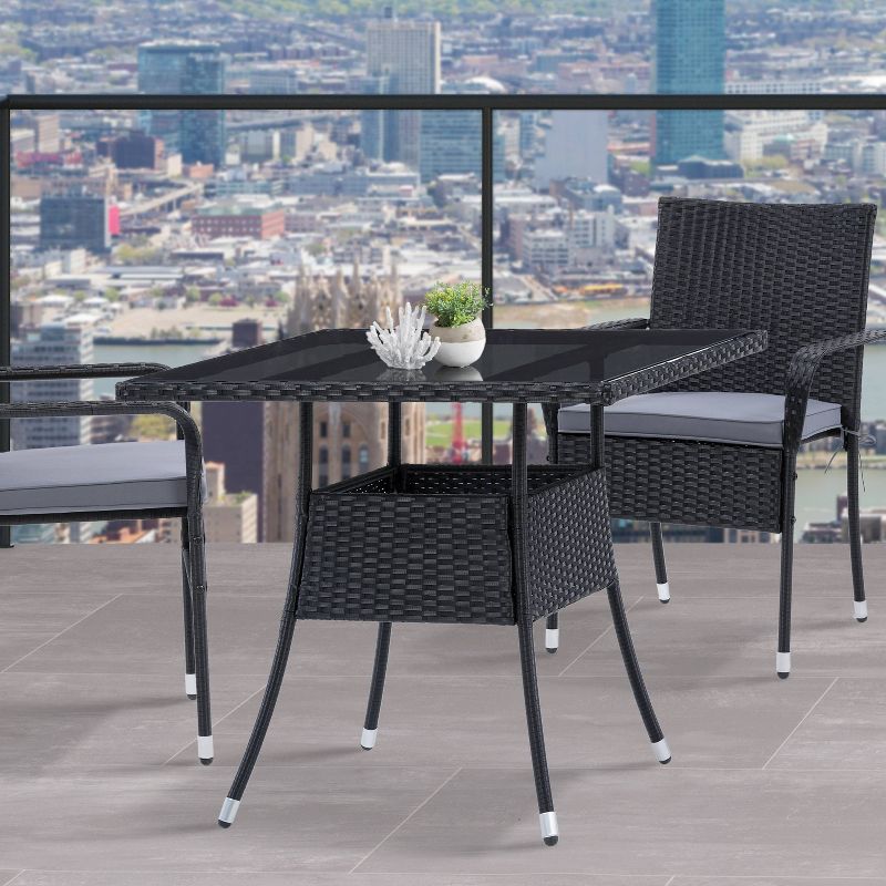 Parksville Square Patio Dining Table - Black - CorLiving, 3 of 8