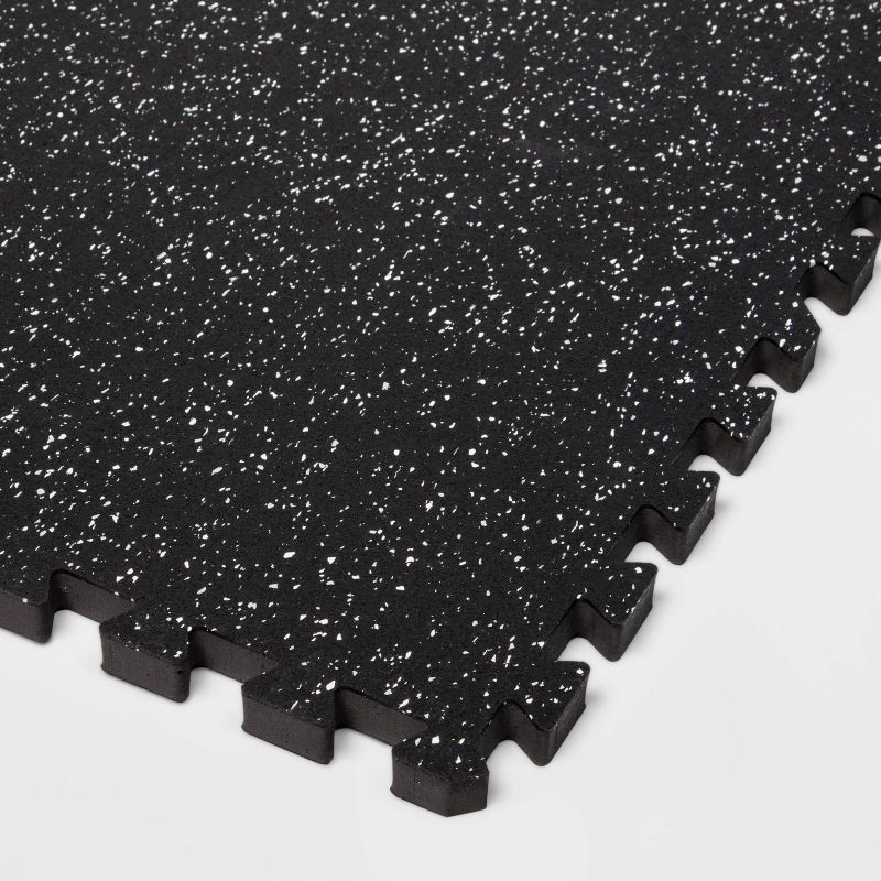 Interlocking Floor Tiles - Premium EVA &#38; Rubber Black 24&#34; x 24&#34; All In Motion&#8482;, 4 of 7