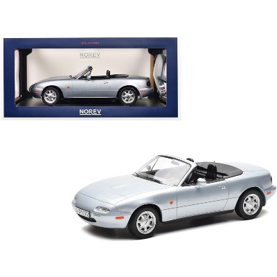 1991 Mazda MX-5 Convertible Silver Metallic 1/18 Diecast Model Car by Norev