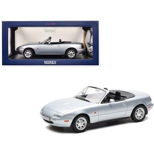 1991 Mazda MX-5 Convertible Silver Metallic 1/18 Diecast Model Car by Norev - 1 of 4