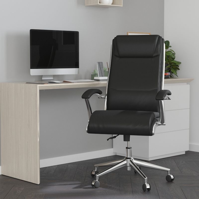 Merrick Lane High-Back Office Chair with Padded Arms Ergonomic Executive Swivel Task Chair with Headrest, 3 of 12