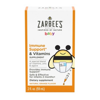 Zarbee's Naturals Baby Immune Support & Vitamins - Orange Flavor - 2 fl oz