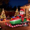 QingMoon 5FT Christmas Inflatable, Santa Snowmobile Outdoor Blow Up Decorations with Bright LED Lights for Yard, Lawn and Garden - 2 of 4