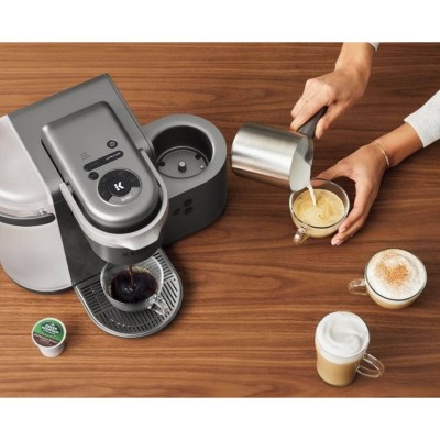 Nickel Automatic Coffee Machine with Steam Wand and Pod Compatibility
