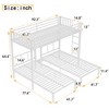 Metal Triple Bunk Bed, Twin over Twin & Twin, Detachable with Guardrails and Shelf, Beds for 3 -- Frevyn - 4 of 4