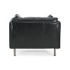 APRILSOUL  Vintage Black Faux Leather Chair with PU Leather Upholstery,Wood Frame and Steel Legs, for Living Room, Bedroom or Office - 4 of 4