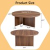 NicBex Stylish Wood/Marble Pattern Round Coffee Table,Modern Nordic Charm Center Table for Living Room,Apartment,Walnut - 4 of 4