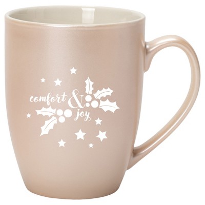 Elanze Designs Comfort & Joy Precious Pearl 10 ounce New Bone China Coffee Cup Mug