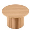Maliang Wood Veneer Tabletop 27.56 Inch Round Coffee Table, MDF Table-top with Metal Base, Sofa Side Table for Living Room - 2 of 4