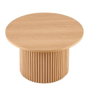 GlasFlength Coffee Tables, Classic Coffee Table, Timeless Elegance, Versatile Placement, Beige, 27.56"*27.56"*16.73" - 1 of 4