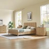 3 Drawers Wood Bedroom Dresser with Curved Wave Design, 27'' Modern Wood Chest of Drawers, Nightstand Dresser for Small Spaces-Coolbibila - 3 of 4