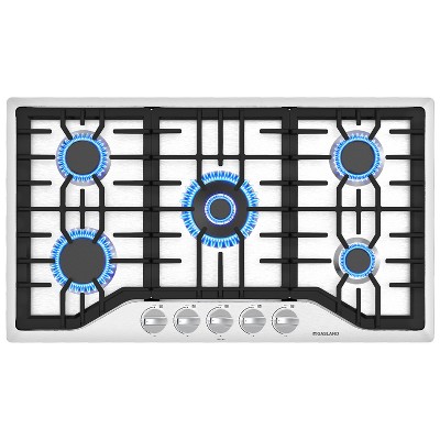 GASLAND PRO GH2365SF 36-Inch 5-Burner Built-in Gas Cooktop, NG/LPG Convertible, Stainless Steel