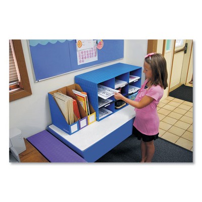 Blue Multi-Layered 9-Compartment Classroom Literature Sorter