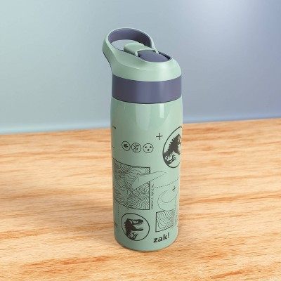 Zak Designs 19oz Jurassic World Stainless Steel Double Wall Vacuum Riverside Water Bottle Green