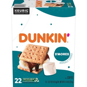 Dunkin' S'mores Medium Roast Coffee - Keurig K-Cup Pods - 22ct - 1 of 4