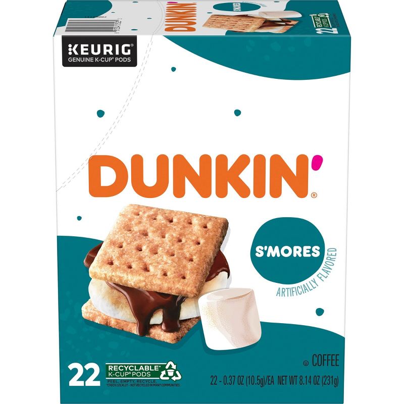 Dunkin&#39; S&#39;mores Medium Roast Keurig K-Cup Pods - 22ct, 1 of 13