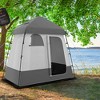 Outsunny Shower Tent, Pop Up Privacy Shelter for Camping, Dressing Changing Room w/ 2 Rooms, Shower Bag, Floor and Carrying Bag - 2 of 4