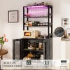 Aheaplus Wine Rack with Hutch, Wine bar Cabinet with Adjustable shelves - 3 of 4
