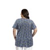 Women's Printed Short Sleeve Ruffle and Tie Top - Plus - On The Plus Side - 2 of 3