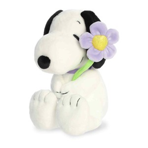 Aurora Small Snoopy Peanuts Adorable Stuffed Animal Purple Flower 9" - 1 of 4