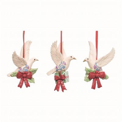 Transpac Resin Peace Dove Ornament Set of 3 Christmas Home Decorations