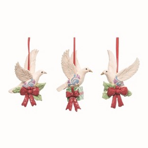 Transpac Resin Peace Dove Ornament Set of 3 Christmas Home Decorations - 1 of 1