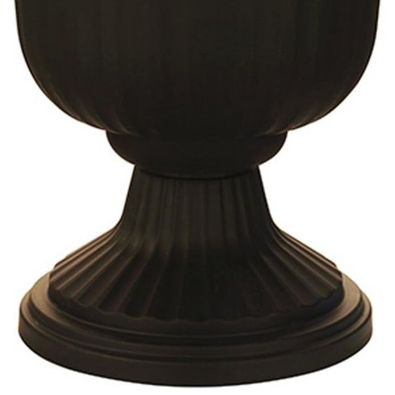 Southern Patio Lightweight 19 Inch Round Outdoor Utopian Urn Accent Pot for Large Sized Flower Plants with UV Coated Finish, Black, 4 of 7