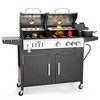 Captiva Designs 4 Burner Charcoal & Gas Grill Combo: Side Burner, 37000 BTU, E02GR019 - 3 of 4