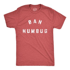 Mens Bah Humbug T Shirt Funny Ebeneezer Scrooge Xmas Party Tee For Guys - Crazy Dog Men's T Shirt - 1 of 4