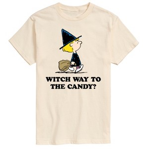 Men's - Peanuts - Witch Way To The Candy Short Sleeve Graphic T-Shirt - 1 of 4