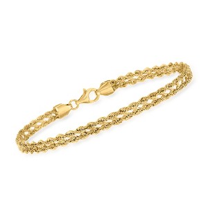 Ross-Simons 14kt Yellow Gold Double-Rope Chain Bracelet - 1 of 4