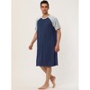 Lars Amadeus Men's Short Sleeves Comfy Contrast Color Loose Fit Nightshirts 2 Pack - 4 of 4