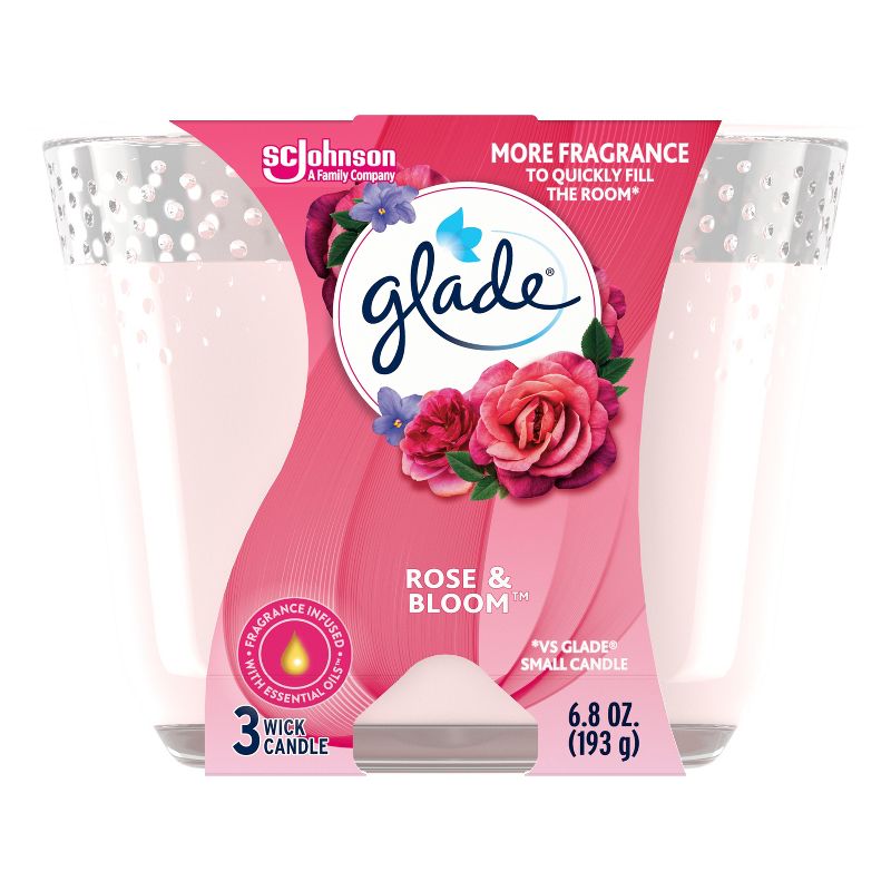 Glade 3 Wick Candle -Rose &#38; Bloom - 6.8oz, 5 of 17