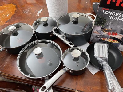 T Fal Unlimited 12 Piece Aluminum Non Stick Cookware Set Gray