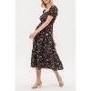August Sky Women's Smocked Floral Puff Sleeves Midi Dress - 3 of 4