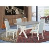 HomeStock 5-Piece Natural Oak Finish Solid Wood Top Dining Table with 4-Chairs - 2 of 4
