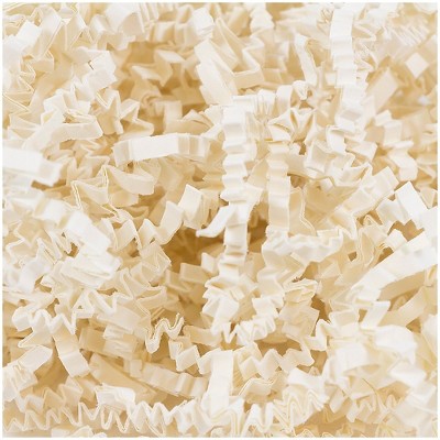 JAM Paper Colored Crinkle Cut Shred Tissue Paper 2 oz Ivory 1192445