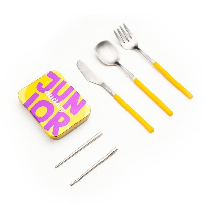 Childlike Behavior Silicone Baby Utensils Spoons Forks Sets With Travel Case,  Yellow : Target