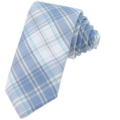 INSPIRE CHIC Plaid Woven Self-tied Striped Skinny Necktie 2.8" for College Graduation Campus 1 Pc