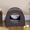 FURNIinspire Pet Crates And Houses Portable Heated Cat Bed Waterproof Pet House, Indoor Comfy Folding Cat House, Black, 21.25"*15.74"*13.5" - 4 of 4