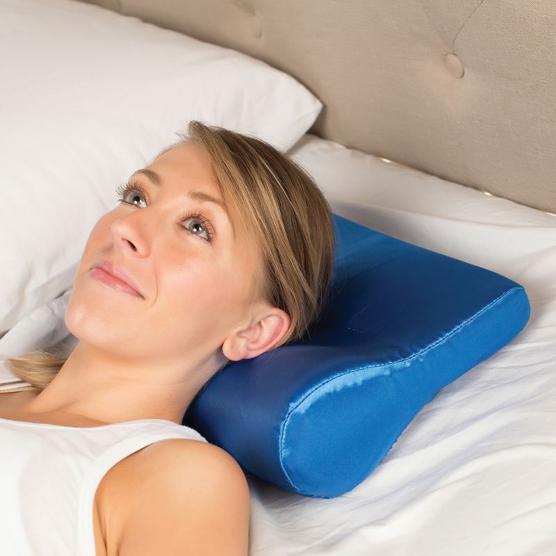 Core Products AB Contour Cervical Support Pillow, Satin, Blue, 2 of 6